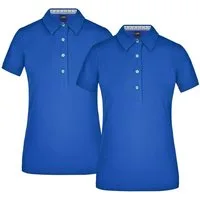 James & Nicholson Poloshirt Doppelpack Klassisches Damen Polohemd JN969 (Doppelpack, 2 Stück) mit konfektioniertem Kragen in Kontrastoptik