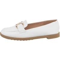 Ital-Design Elegante Loafer mit Komfort und Stiloptionen Mokassin (85697965) Blockabsatz Mokassins in Weiß