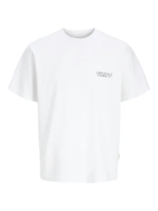JACK&JONES - JORCATSKILLS CUT OUT TEE CREW NECK JNR Bright White - Gr. - 176