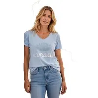 Miss Goodlife T-Shirt Miss Goodlife Damen T-Shirt mit Namaste Peace – V-Neck, Rundhals