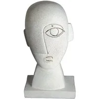 Goldbach Dekofigur Moderne Dekofigur Zwei Gesichter aus Polyresin Weiss H 27,5 cm