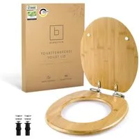 Benkstein WC-Sitz Premium Bambus WC Sitz mit Absenkautomatik (7-St), Quick Release Funktion – Hochwertiger Toilettendeckel mit Soft Close