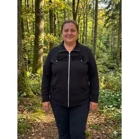 Authentic Klein Sweatjacke Sportive Damen Baumwoll-Mix Jacke mit Zierstickerei