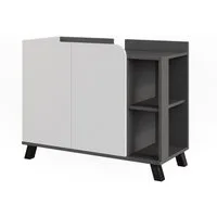 Vicco Waschbeckenunterschrank Karen, Anthrazit/Weiß, 80 x 65 cm mit 2 Türen (1-St)