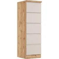 KOCHSTATION Vorratsschrank KS-Virginia,neu in verbesserter Ausführung (Stauraum, Softclose, mit CPL-Arbeitsplatte) Breite 60 cm, 5 Auszüge, Soft-Close-Funktion