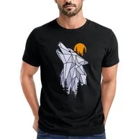 Neverless Print-Shirt Herren T-Shirt Polygon Print Wolf Wald Outdoor Adventure Natur mit Print