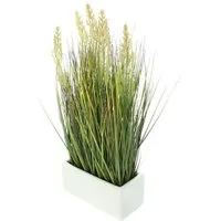 Kunstgras Kunstpflanze "Gras" 46 cm hoch, Ziergras im Porzellan Topf, Dekogras Gras, Dekoleidenschaft, Höhe 46 cm, Ziergras Dekopflanze für Wohnzimmer Schlafzimmer Büro, Gräserbüschel