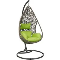 Greemotion Hängesessel Kuba mit Gestell braun grün Indoor Outdoor inkl. Kissen