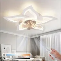 ZMH Deckenventilator Mit Beleuchtung 48W schwarz/weiß Deckenleuchte Timer Schlafzimmer