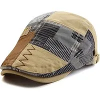 Sporty Flat Cap Gatsby Retro Patch Schirmmütze mit Schirm Schiebermütze