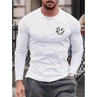 RMK Rundhalsshirt Longsleeve Herren Langarmshirt Rundhals Basic Smile Smiley