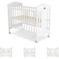 Cangaroo Komplettbett Babybett Wing 120 x 60 cm, Holz Buche, 3 Höhenpositionen, Gitterbett