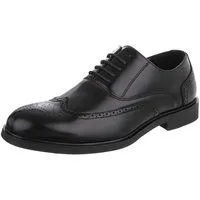 Coolwalk Herrenschnürschuh Derby mit Lochverzierung, elegant Schnürschuh (91977266) Blockabsatz Business-Schuhe in Schwarz