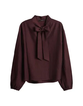 Opus - Bluse mit Schalkragen - Fomantica rot - Gr. - 44
