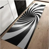Primedeco Teppich Küchenteppich Hypnotisches Muster PVC rutschfest abwaschbar Läufer, Rechteckig, Höhe: 3 mm, Pflegeleicht & Wasserabweisend