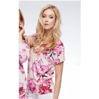 Passioni Sweater Sommer Pullover mit Orchideen-Print
