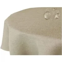 Tischdecke Leinenoptik OVAL Tischdecke uni Gartentischdecke, bügelfrei, Lotuseffekt, gleichmäßige Gewebestruktur