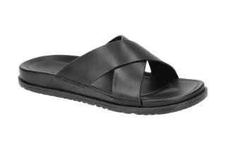 UGG 1117476 BLLE WAINSCOTT SLIDE Herren Pantolette Schwarz Echtleder Gummisohle
