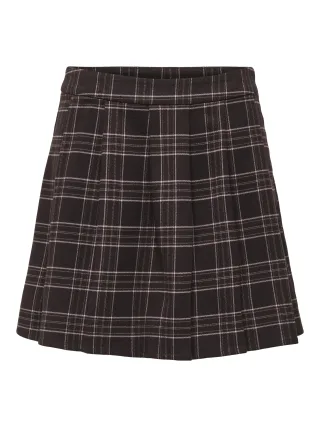 ONLY - ONLWREN CHECK SHORT SKIRT WVN Black - Gr. - L