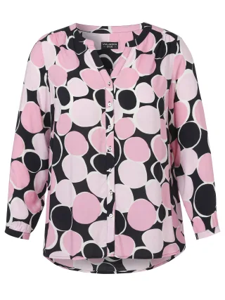VIA APPIA DUE - Bluse V-Ausschnitt 1/1 Arm Druck marine multicolor - Gr. - 46