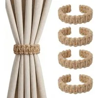 FOUORTUNATE-BEE Raffhalter Boho Gardinenhalter 4er Set für Zuhause und Büro, (4-tlg), Dekorative Boho Vorhangbinder für Innen- und Außenbereich