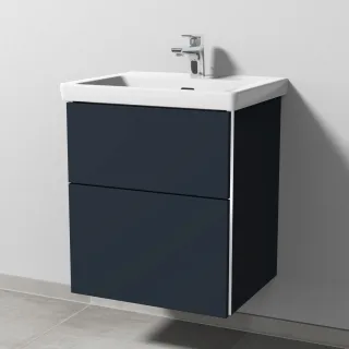 Sanipa 3way Waschtischunterbau zu Villeroy & Boch Subway 3.0 Waschtisch mit 2 Auszügen, Marine-Matt BP8521R