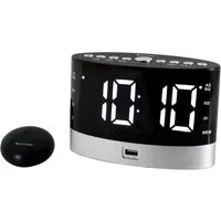 Soundmaster UR580SW Radiowecker Hörgeschädigte kabelloses Vibrationskissen UKW USB Uhrenradio