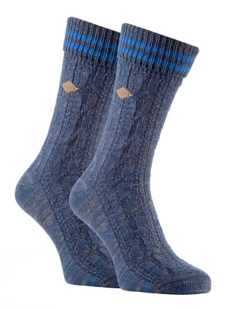 2 Pack Herren Kabel stricken Baumwolle Boot Kleid Socken mit Turn Over Top
