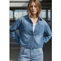 Andijamo-Fashion Jeansbluse SOFT DENIM Weiches elastisches Soft Denim