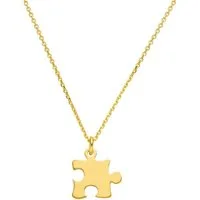 SCHOSCHON Kette mit Anhänger Halskette Puzzleteil 925 Silber vergoldet - Kette Puzzle Anhänger