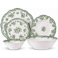 EKA Geschirr-Set Vintage Green Teller - Set (25-tlg), Porzellan