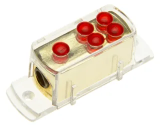 12V KFZ Strom Kabel Verteiler Block 1x 25mm² 4x 10mm² 1 zu 4 für Hifi Verstärker