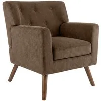 CLP Loungesessel Kioni (1er), Cordbezug, Kautschukholz, bis 150 kg belastbar