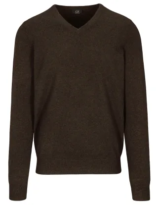 COMMANDER Finest Clothing - V-Pullover Basic, uni chocolate - Gr. - M