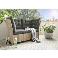Destiny Gartenlounge-Bank PALMA, Aluminium, Polyrattan, 2´er Bank, inkl. Auflagen