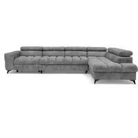 Muffo Ecksofa Pudding Maxi, Elegante starke Steppung, mit Bettkasten, verstellbaren Kopfstützen, mit Schalffunktion
