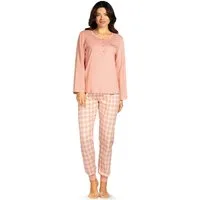 comtessa Schlafanzug Lovely Dreams (Set, 2 tlg., 2-teilig) Damen Pyjama lang Interlock Baumwolle Langarm Bündchen große Größen