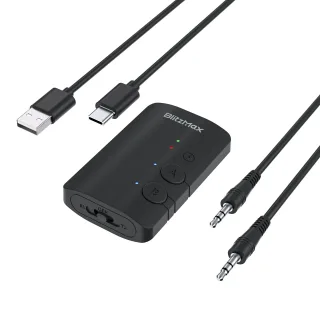 BlitzMax BM-LE505 bluetooth Adapter bluetooth Transmitter Receiver 2 in 1 Mini Wireless with 3.5mm Audio Cable Dual Link