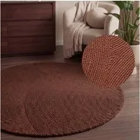 HANSE Home Wollteppich Calmio, auch als Läufer und in rund, rund, Höhe: 18 mm, Handgetuftet, Wolle, Natur, Wohnzimmer, Schlafzimmer, Skandi, Hygge
