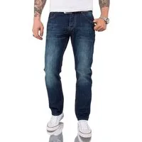 Lorenzo Loren Straight-Jeans Herren Jeans Regular Fit Blau LL-386