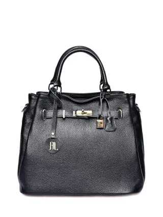 Anna Luchini Schwarz Rindsledertasche