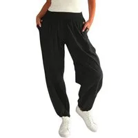 Mississhop Haremshose Damen Baumwolle Aladinhose Unifarbe Hose Sommerhose M.297
