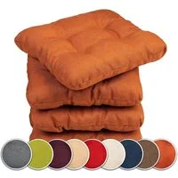sunnypillow Stuhlkissen 4er Set Stuhlkissen 40x40 cm Bequeme 8cm, Polsterauflage Auflage für Stühle / Bänke