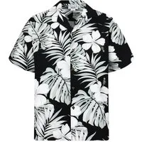 Pacific Legend Hawaiihemd "Palmenblätter" Herren Kurzarm Baumwolle Kokosknöpfe Original Hawaii