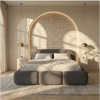 thematys Polsterbett mit Bettkasten, CLOUD 140x200 160x200 180x200 200x200cm (Kopfteil im Oversize-Look und Stauraum – weich, modern und pflegeleicht)