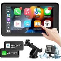 CkeyiN Pro Wireless Apple Carplay & Android Auto,7-Zoll Touch Screen Navigationsgerät (mit Mirror Link, IP68 waterproof,Unterstützt GPS von Mobiltelefonen)