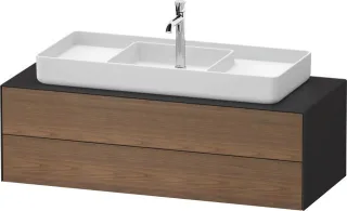 Duravit White Tulip Konsolenwaschtischunterbau wandhängend Amerikanischer Nussbaum & Graphit Matt &  WT4987M77580010
