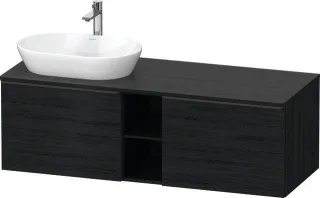 Duravit D-Neo Konsolenwaschtischunterbau wandhängend Eiche Schwarz Matt 1400x550x459 mm - DE4950LBD1 DE4950LBD160000