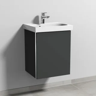 Sanipa 3way Waschtischunterbau zu Geberit Acanto Waschtisch mit 1 Tür, Graphit-Matt BP4141B