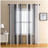 Sunicol Gardine 2er Set Voile Vorhang Zweifarbiger Transparente Vorhang mit Ösen, Ösenschal Fensterschal Lichtdurchlässig für Schlafzimmer Wohnzimmer